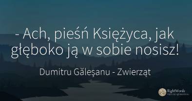 - Ach, pieśń Księżyca, jak głęboko ją w sobie nosisz!