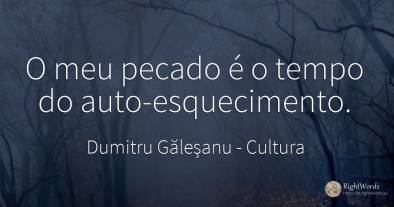 O meu pecado é o tempo do auto-esquecimento.