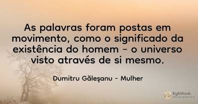 As palavras foram postas em movimento, como o significado...