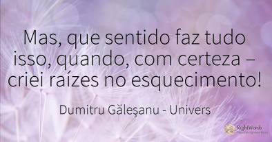 Mas, que sentido faz tudo isso, quando, com certeza –...